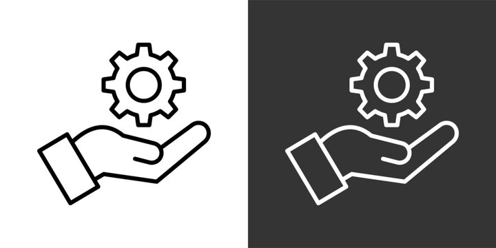 Setting White And Black Icon Set Collection Pack Vector Illustration
