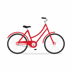 Fototapeta premium Red Bicycle Illustration