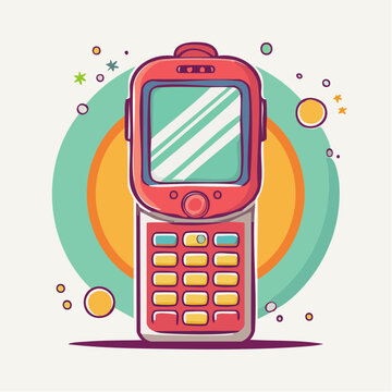 Retro Flip Phone Illustration