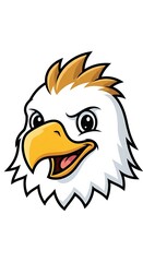 Fototapeta premium Cartoon eagle head illustration closeup.