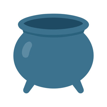 Cartoon illustration of a cauldron, a pot-like container, often used in cooking or witchcraft