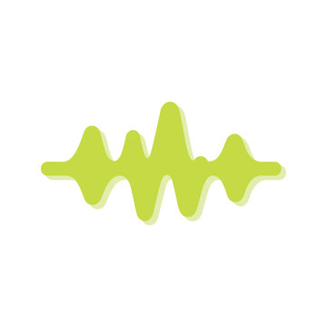Abstract graphic representation of audio signal visualizes wave form and modulation