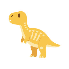 Naklejka premium Cute t-rex illustration with visible skeleton in a cartoon style, on an isolated white background