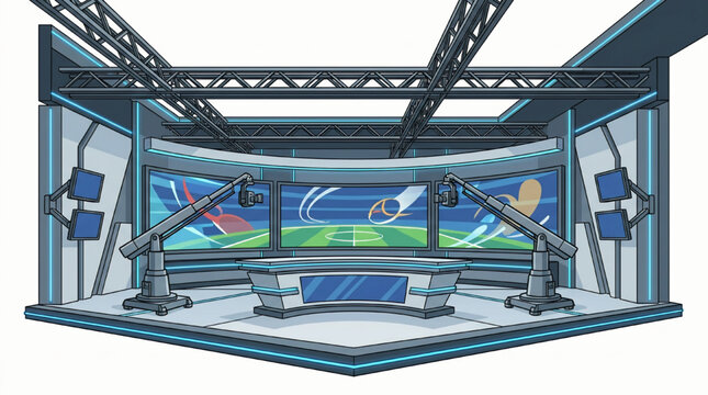 Modern television broadcast studio