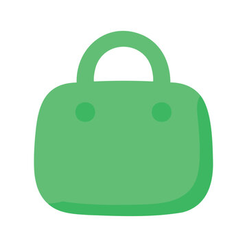 Simple green shopping bag illustration with rounded corners against a white background