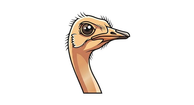 Ostrich head profile view illustration.