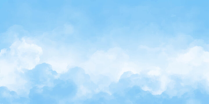 Clean Blue Sky with Soft White Clouds Background &ndash; Minimal Calm Nature Atmosphere for Peaceful Design