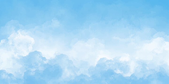 Soft Blue Sky Background with White Clouds and Gentle Pastel Gradient for Calm Nature Atmosphere
