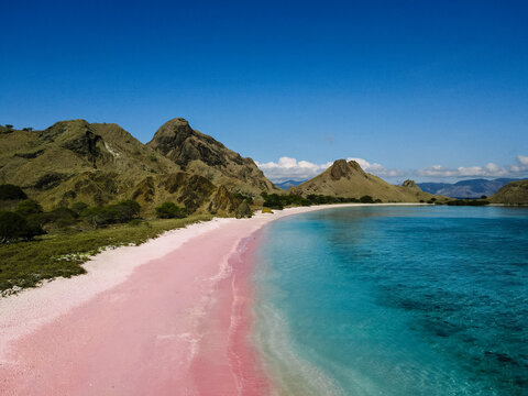 Pink Beach Crystal Clear Turquoise Water and Unique Pink Sand in Komodo National Park