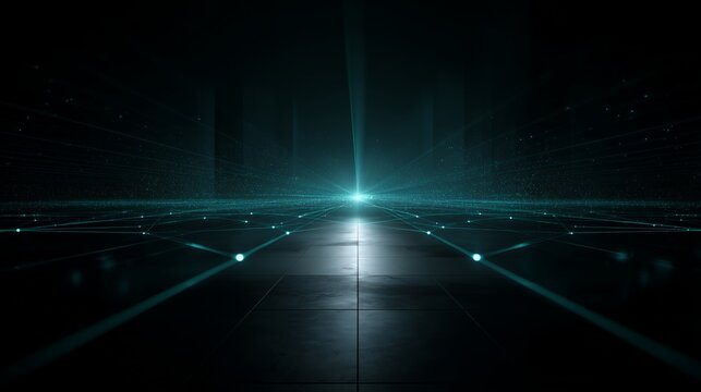 Zero Trust Security Network Grid Horizon Surface Signal Line Interface Environment Layout For Presentation Background Corporate Technology Platform Systems