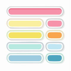 Fototapeta premium Set of Colorful Rounded Rectangular Buttons