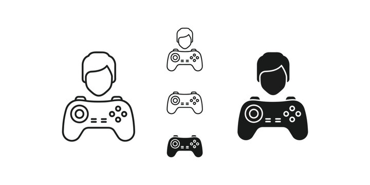 Illustrations of people holding different types of game controllers