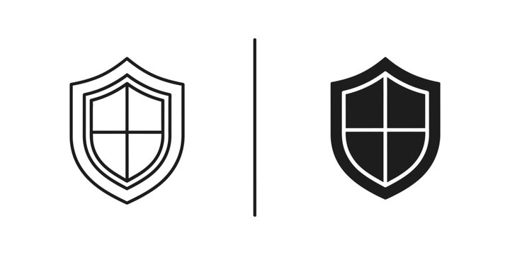 Comparison of a white and a dark shield with a cross emblem design