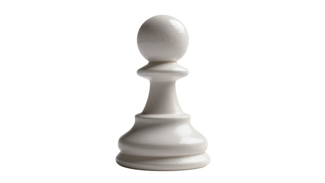 Antique White Chess Pawn Piece with Smooth Surface and Rounded Top