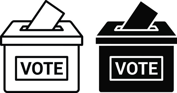 Ballot box voting concept icons with election vector illustration.