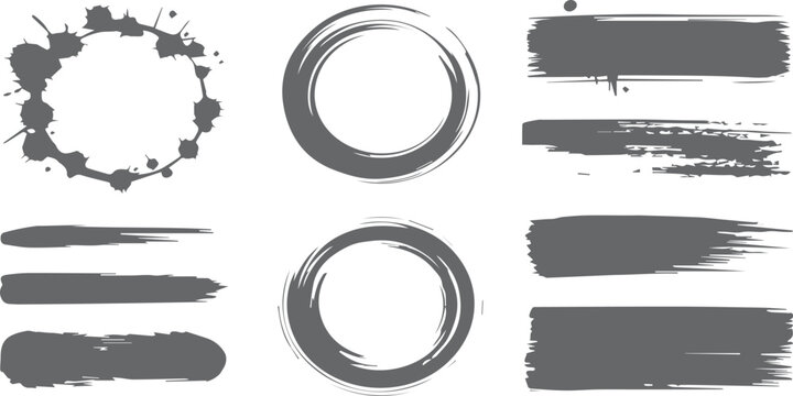 Vector grunge font number 0 set in a round glossy web button icon element with a blank circle frame template for a sign label banner or sticker design collection