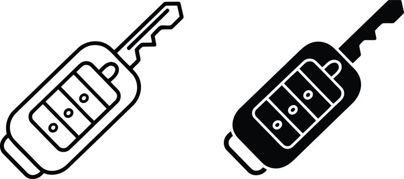 Car key icon remote key fob symbol automobile vector illustration.