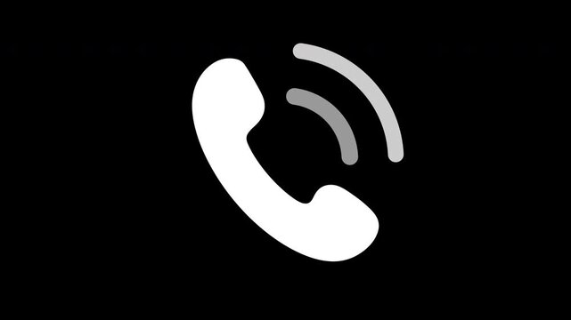 Ringing Phone Call Icon Loop with Alpha Channel