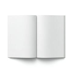 Naklejka premium Open white book showing blank pages isolated on white background