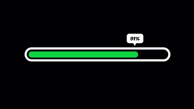 Minimalist loading screen with progress indicator and loading text good for progress or data transfer high quality professional modern UI, 4k animation, compatible alpha channel.