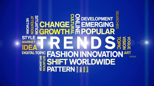 Trends animated word cloud-text design animation tag kinetic typography seamless loop.