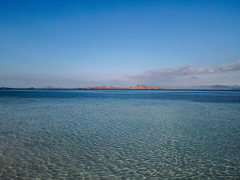 Taka Makassar Crescent Sandbar with Crystal Clear Turquoise Water in Komodo National Park