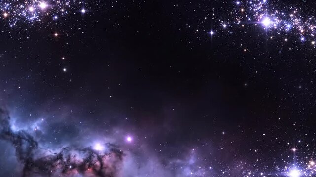 Cosmic landscape with vibrant stars and nebulae in deep space