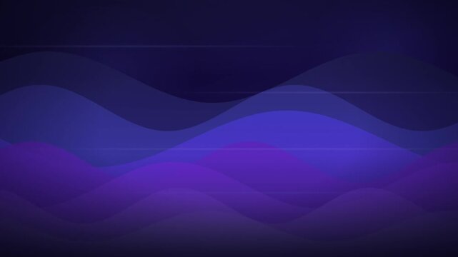 Abstract elegant dark purple and blue gradient layered glowing wave background