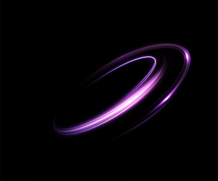 A bright purple curved line of light that mimics the rapid trail of a magical strike against a dark background; an arcing glow for spell effects in the game interface.