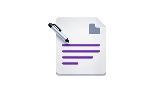 Silver Folder Note Pad with Pen and Purple Lines