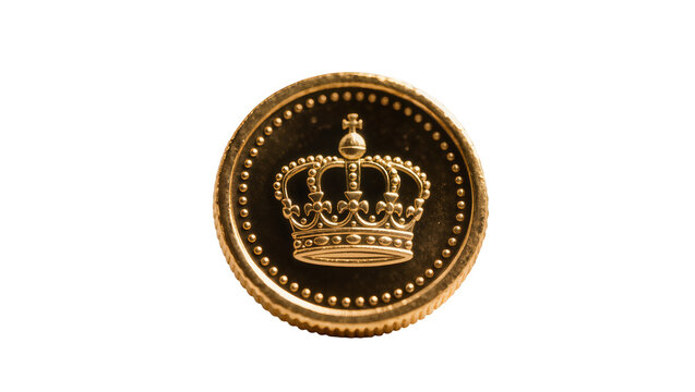 Golden Danish Krone Coin with Crown Detail