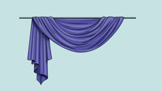 Elegant purple fabric drapes are hung beautifully on a simple rod to create a stylish window treatment illustration.