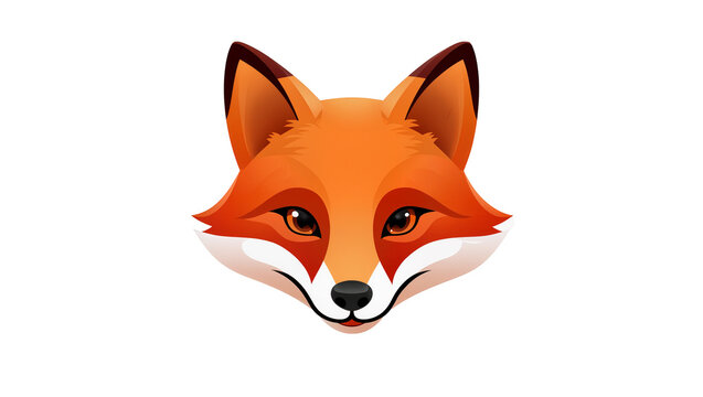 Orange Red Fox Head Portrait with White Muzzle and Dark Eyes