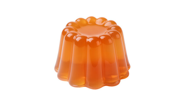 Orange gelatin dessert in decorative molded container