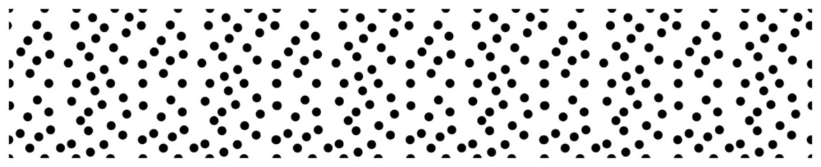 Scattered polka dot pattern banner with irregular circles in minimalist style © Kaz
