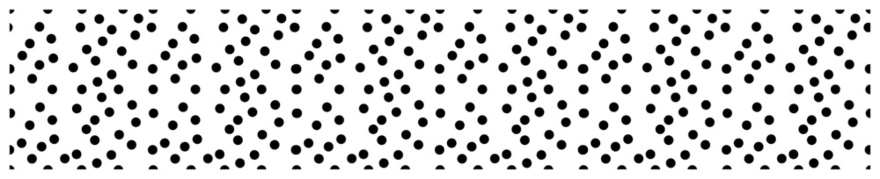 Scattered polka dot pattern banner with irregular circles in minimalist style
