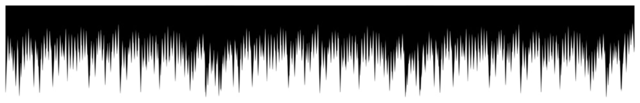 Jagged sharp spike border with needle like edges in minimalist style