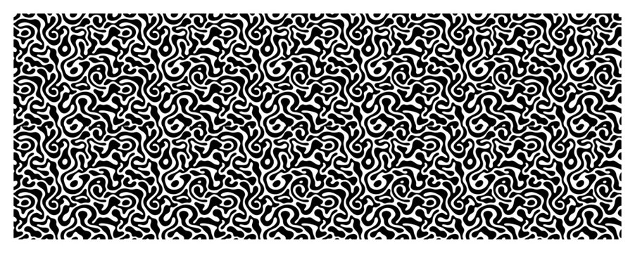 Dense organic maze pattern with fine winding lines in minimalist monochrome style