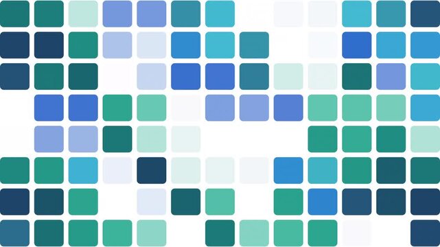 Blue Teal Rounded Tile Grid Abstract 4K Loop