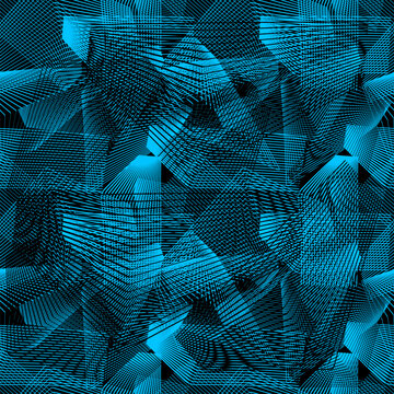 Seamless blue background of straight geometric lines . Hand drawn. Not AI, vector illustration.