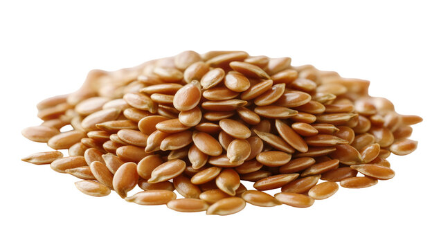 Pile of Brown Flax Seeds Close-Up View