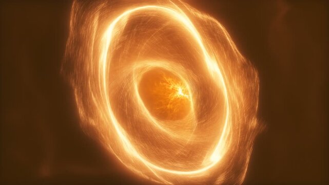 3d animation of a magical portal built from fire particles