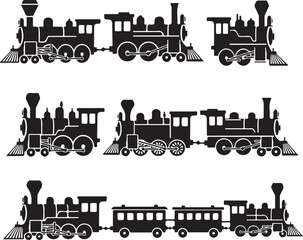 Train icon, Train with smoke symbol icon, old locomotive silhouette, sign vector illustration © MstHazara