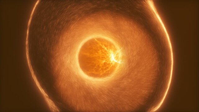 3d animation of a magical portal built from fire particles