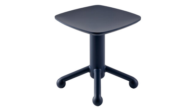 Dark blue square seat with three leg base