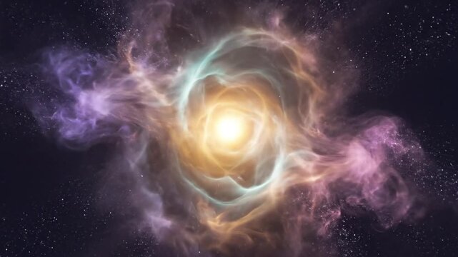 Abstract divine energy glowing in cosmic space, Holy Spirit manifestation and Pentecost fire concept.