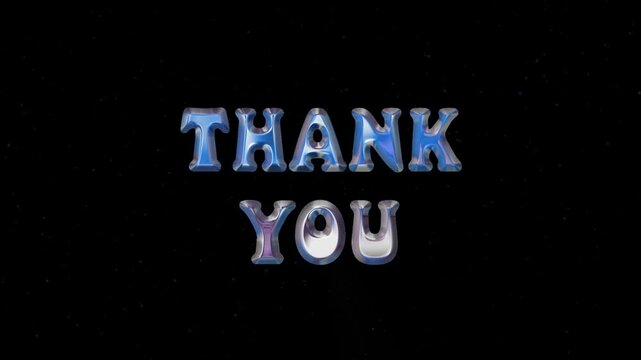 Thank you text animation. 3d render chrome text animation. Perfect for background visuals, motion graphics, branding, greetings, wallpapers, and digital design projects.