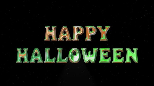 halloween theme animation. 3d render gold chrome text animation. Perfect for background visuals, motion graphics, branding, culture theme, wallpapers, and digital design projects.
