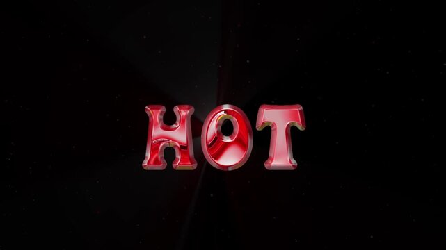 Red Hor text animation. 3d render gold chrome text animation. Perfect for background visuals, motion graphics, branding, business, industry, wallpapers, and digital design projects.