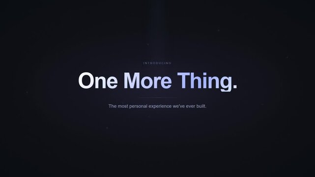 Dark cinematic technology presentation slide introducing a new product concept.